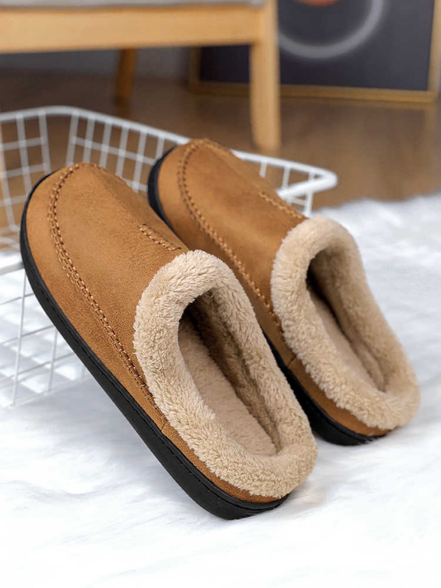 #9 - Men's Plus Size Suede/Cotton Slippers