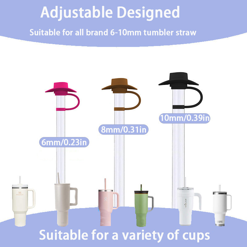 Novelty Straw Toppers - Reusable Cowboy Hat