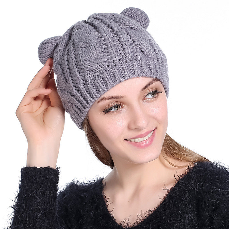 Knit Cat Ear Beanie