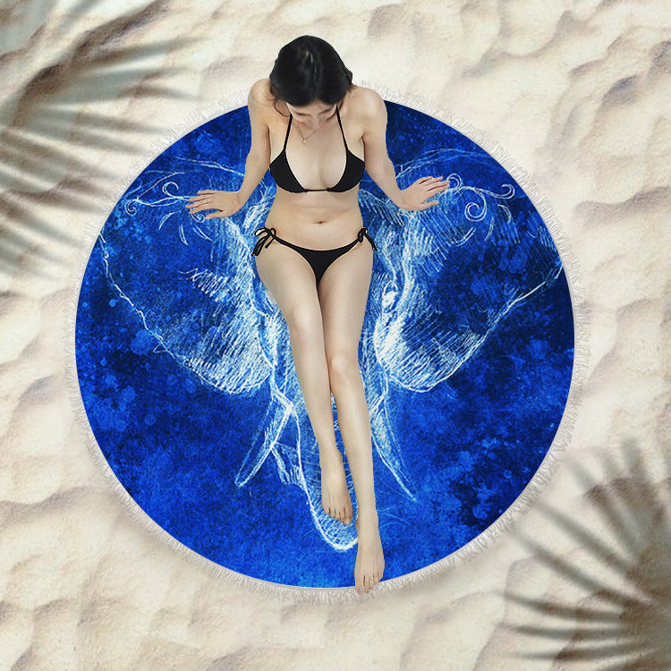 Round Fringed Beach Towel