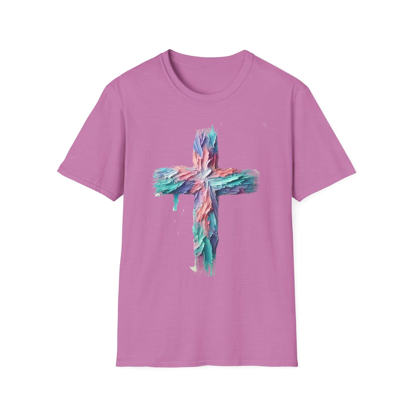 Vibrant Pastel Cross T-Shirt - Perfect for Spring and Summer Celebrations & Gift