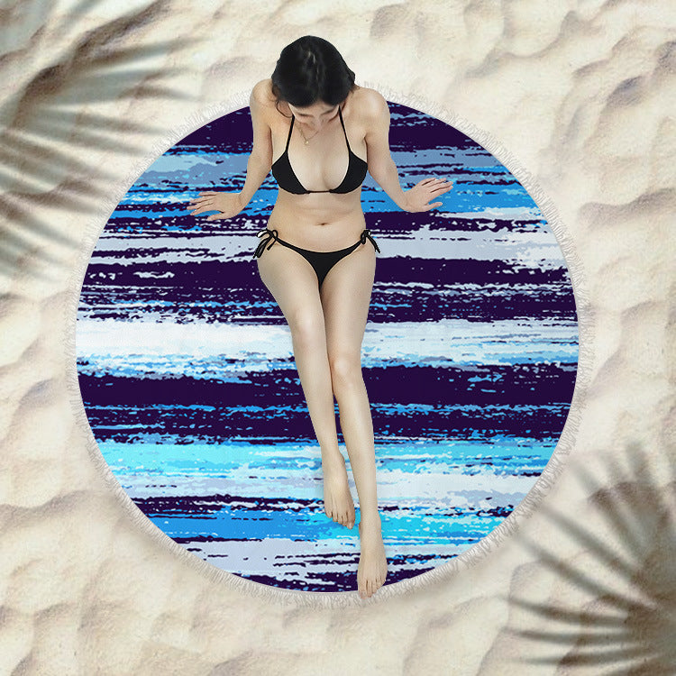 Round Fringed Beach Towel