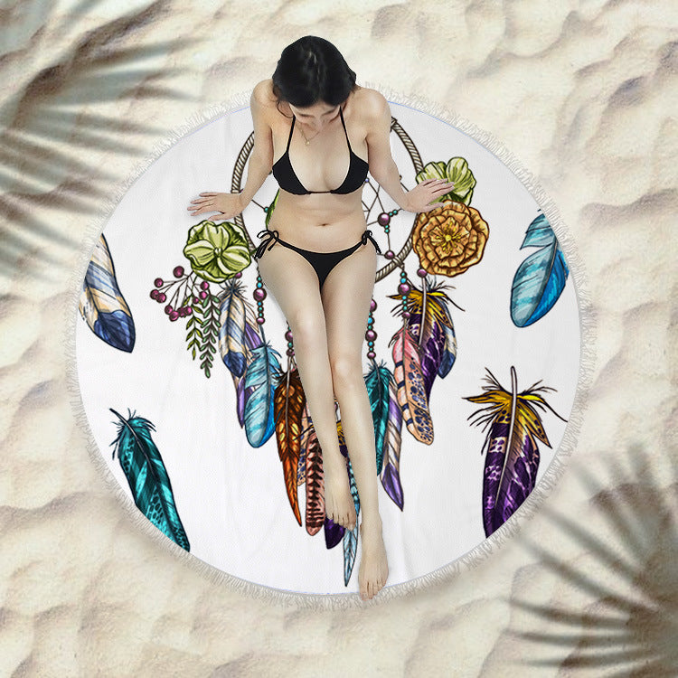 Round Fringed Beach Towel