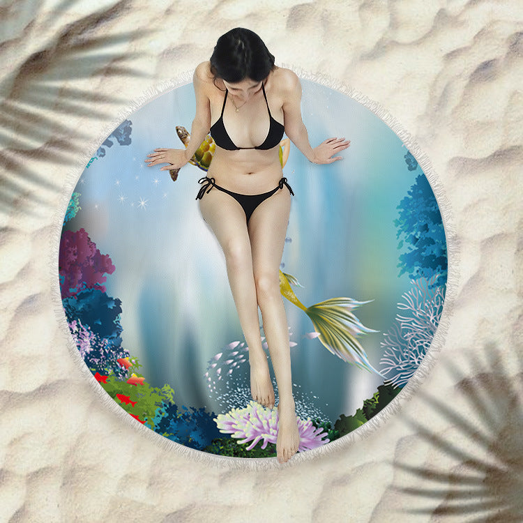 Round Fringed Beach Towel