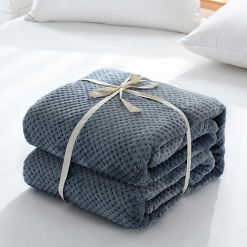 Simple Solid Coral Fleece Blanket