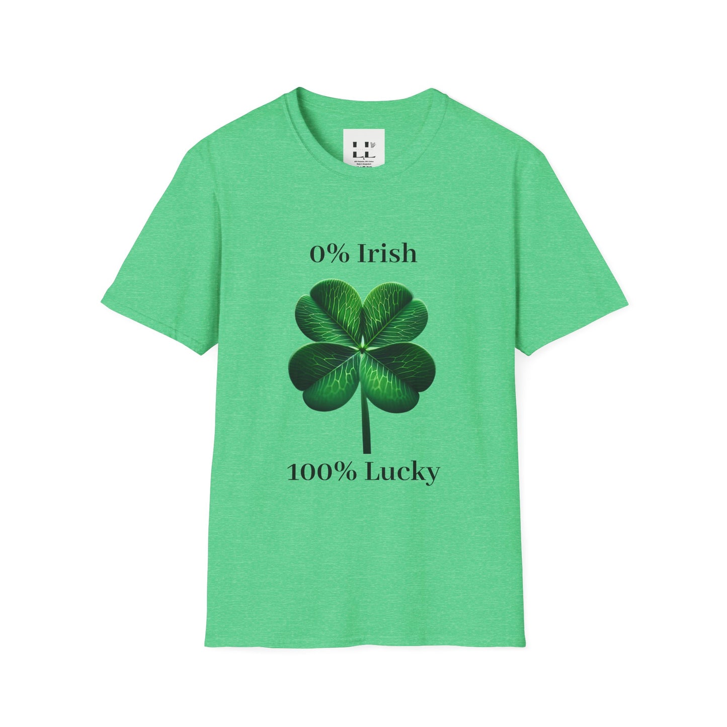 Unisex Softstyle T-Shirt: 0% Irish 100% Lucky Graphic Tee