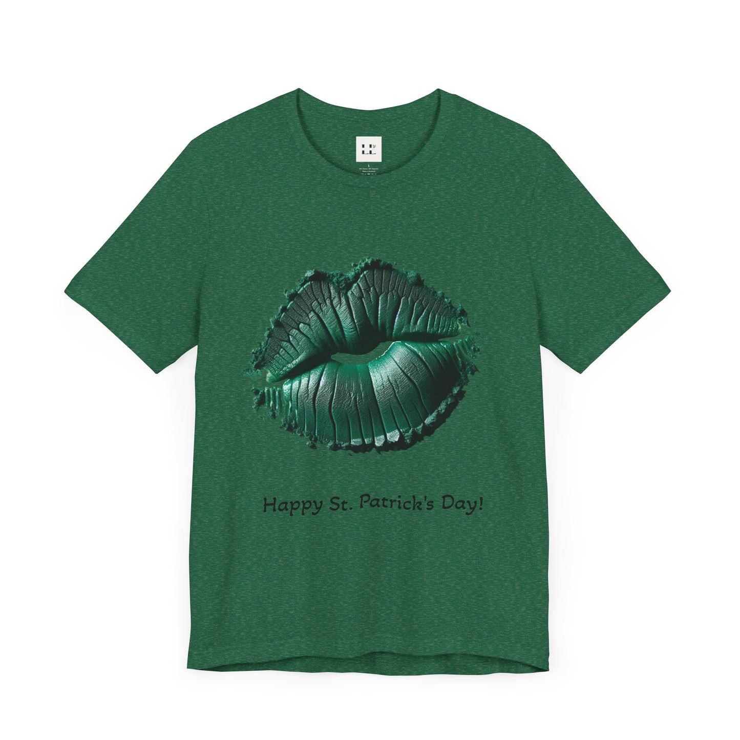 St. Patrick's Day Green Kiss Lip Tee for Unisex - Fun & Festive Short Sleeve T-Shirt