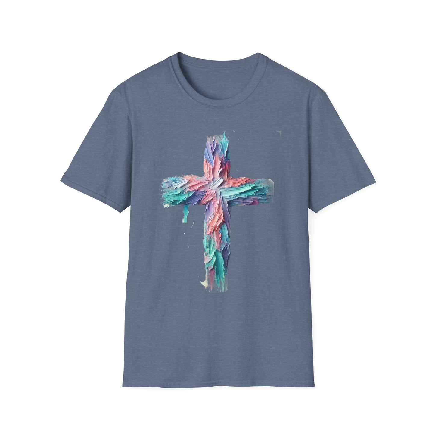 Vibrant Pastel Cross T-Shirt - Perfect for Spring and Summer Celebrations & Gift