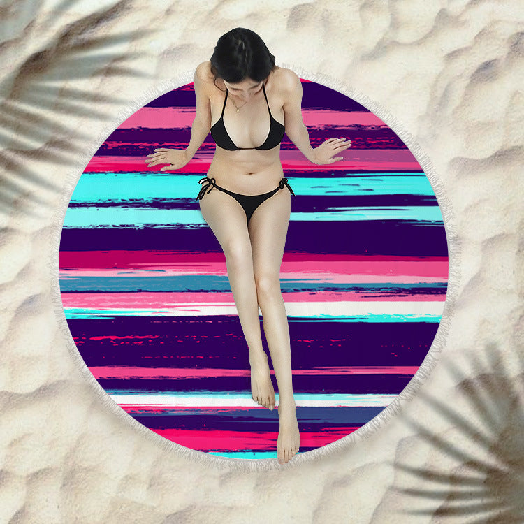 Round Fringed Beach Towel
