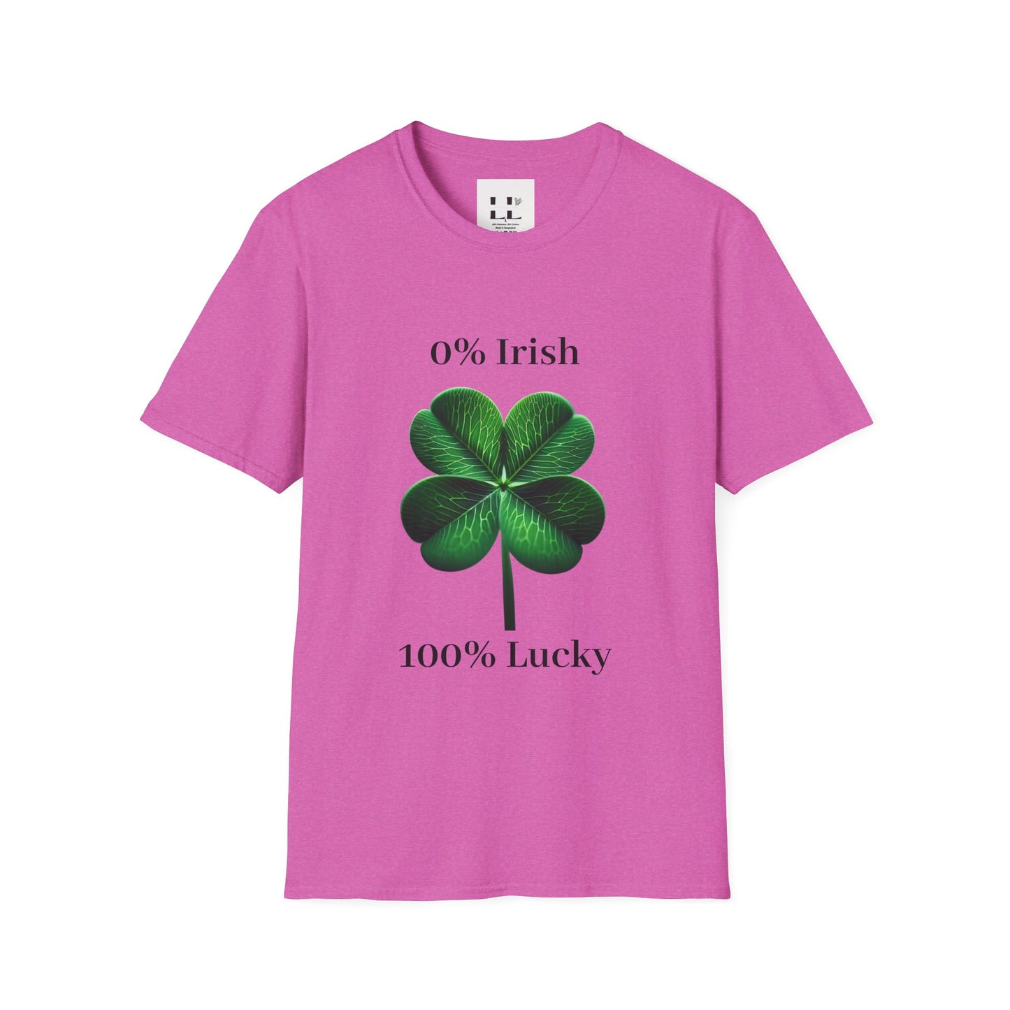 Unisex Softstyle T-Shirt: 0% Irish 100% Lucky Graphic Tee