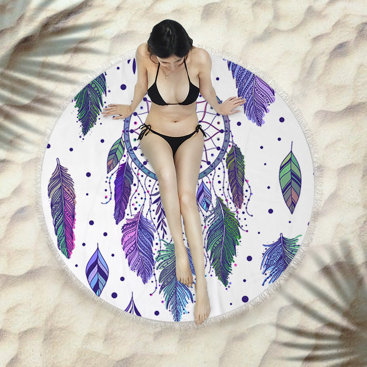 Round Fringed Beach Towel
