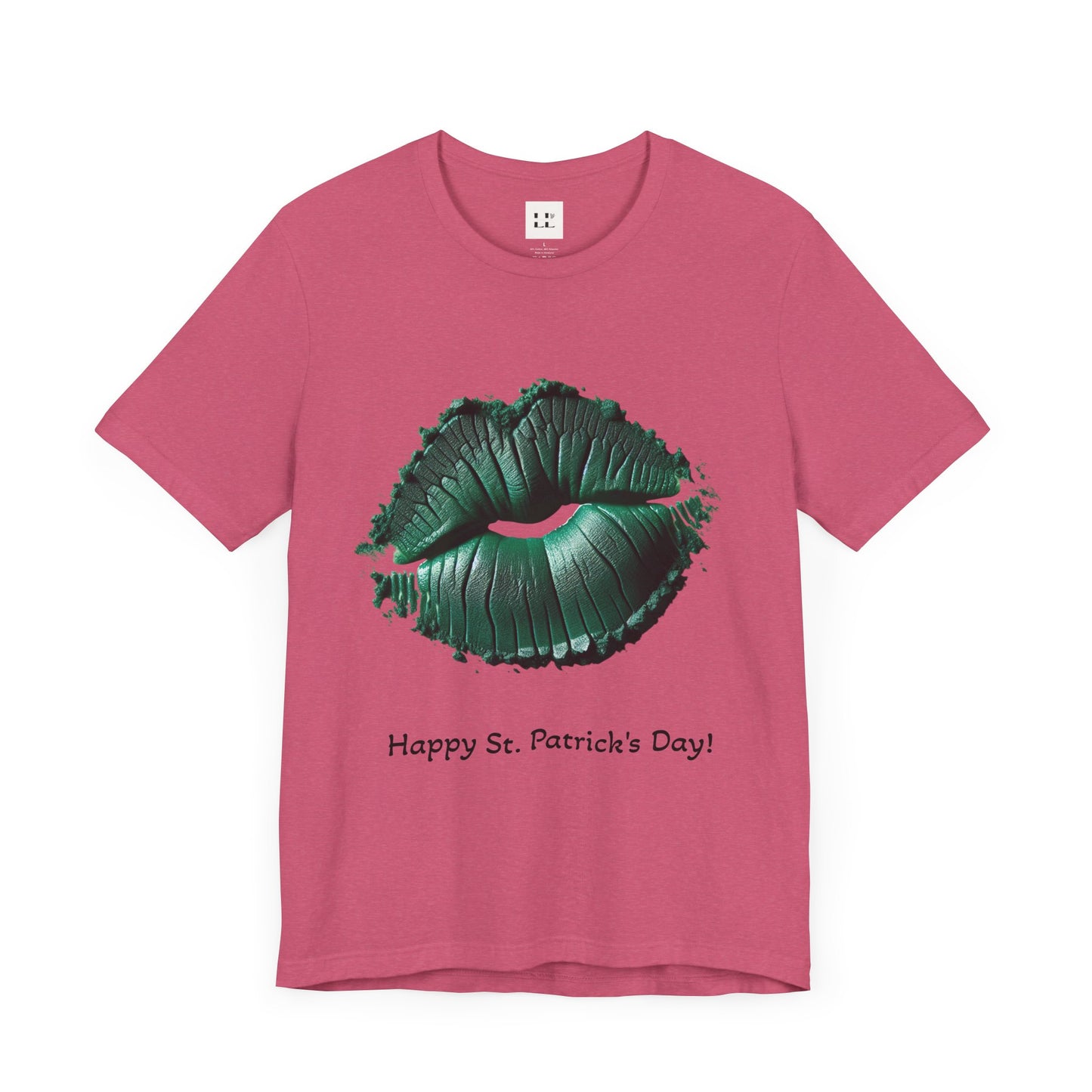 St. Patrick's Day Green Kiss Lip Tee for Unisex - Fun & Festive Short Sleeve T-Shirt