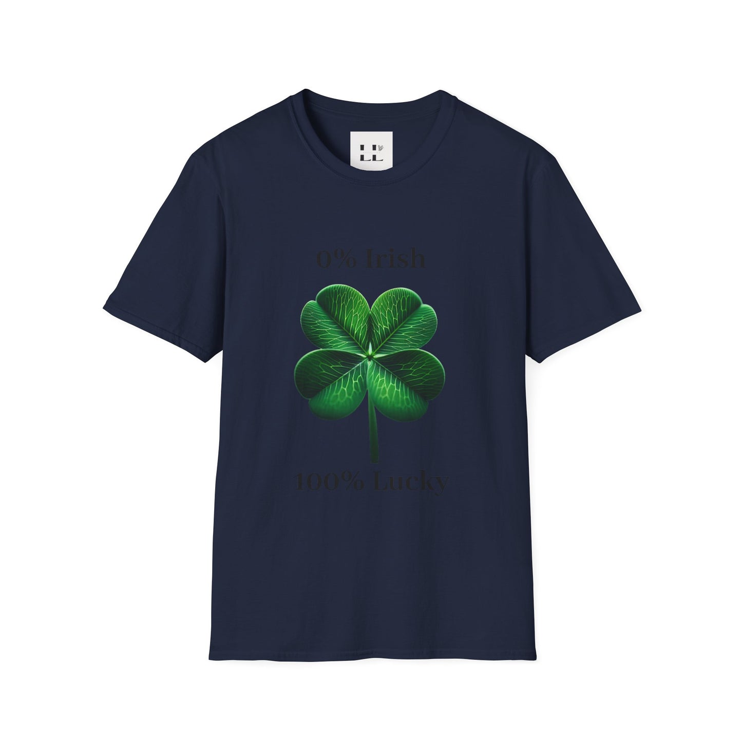 Unisex Softstyle T-Shirt: 0% Irish 100% Lucky Graphic Tee
