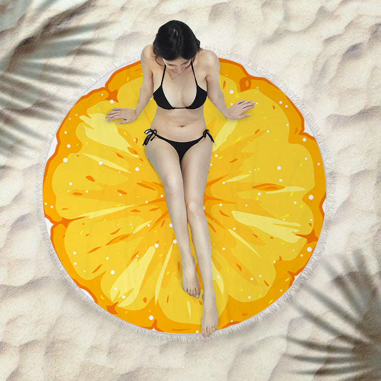 Round Fringed Beach Towel