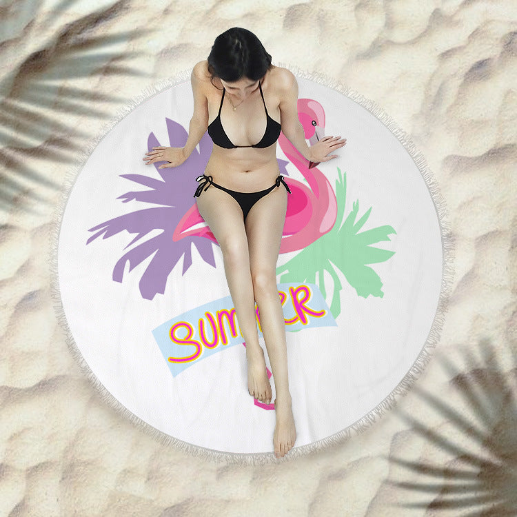 Round Fringed Beach Towel