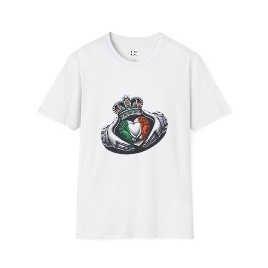 Crown & Heart Unisex Softstyle T-Shirt - Perfect for Celebrating Love and Heritage