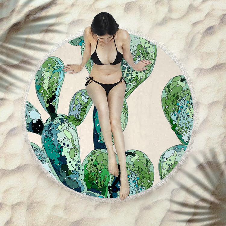 Round Fringed Beach Towel