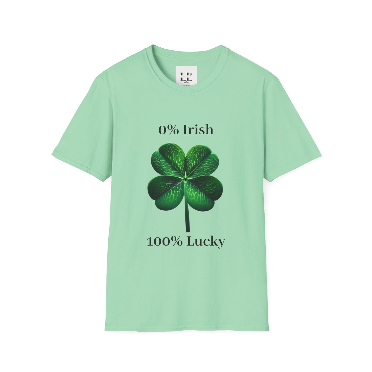 Unisex Softstyle T-Shirt: 0% Irish 100% Lucky Graphic Tee