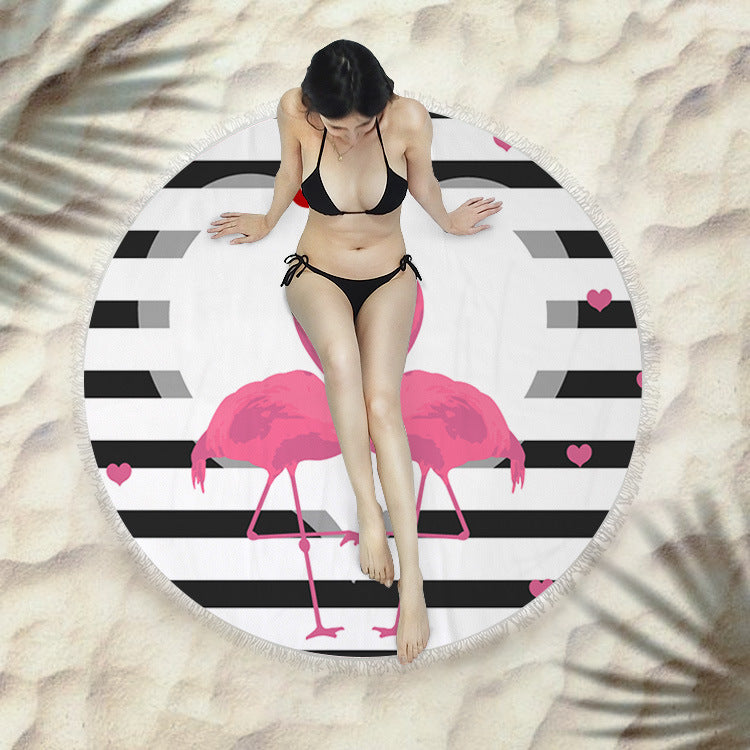 Round Fringed Beach Towel