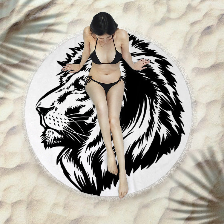 Round Fringed Beach Towel