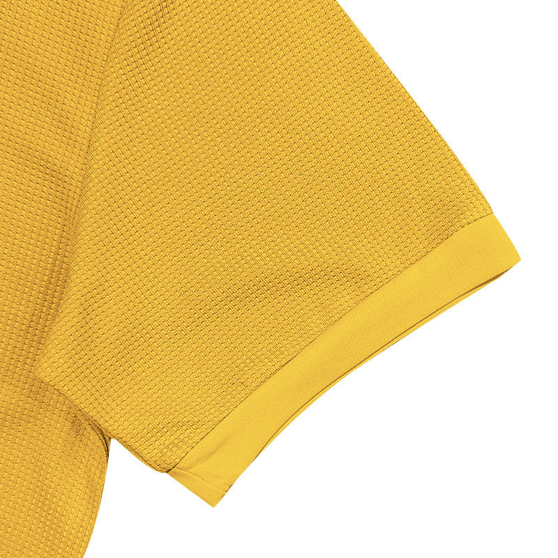 Men's Waffle Pattern Polo Shirt