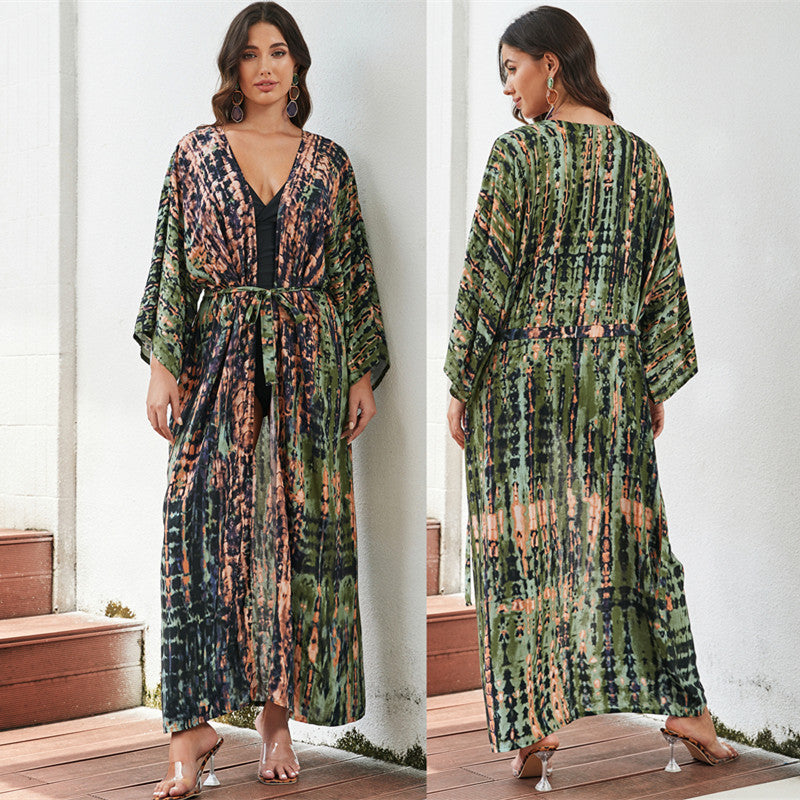 Full Length Printed Beach Robe
