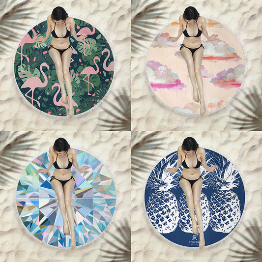 Round Fringed Beach Towel