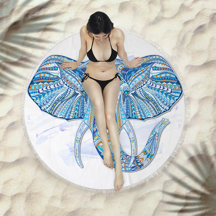 Round Fringed Beach Towel
