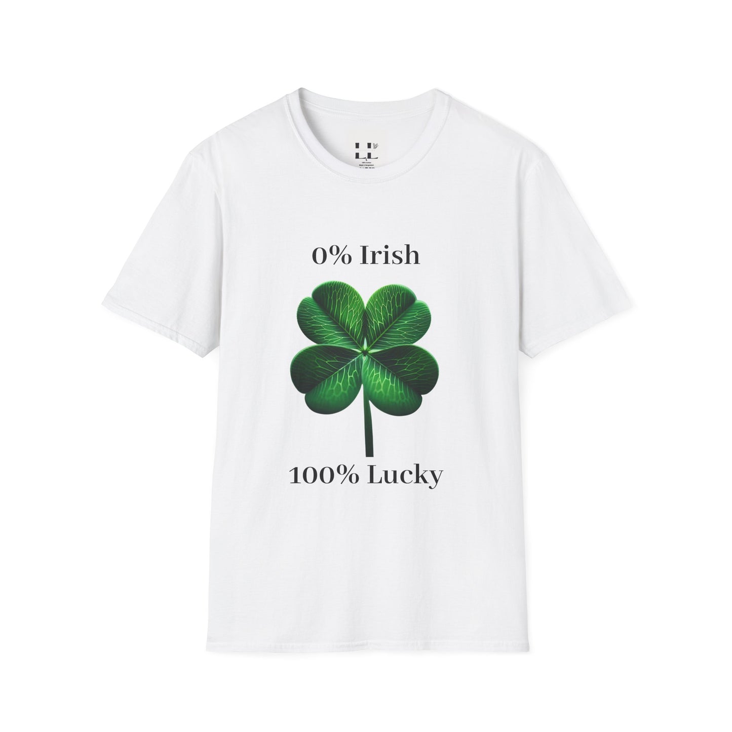 Unisex Softstyle T-Shirt: 0% Irish 100% Lucky Graphic Tee