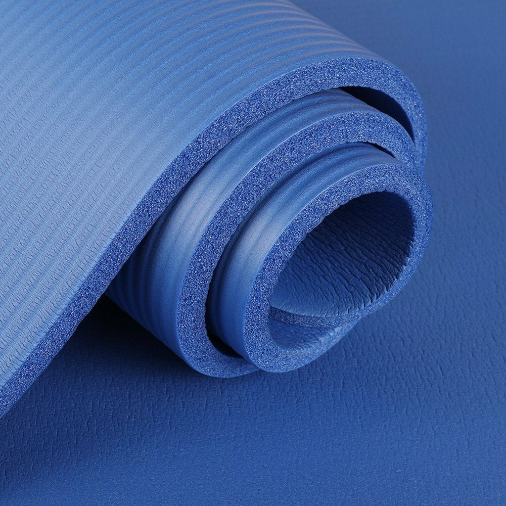 Extra Thick 10Mm Exercise Yoga Pilates Mat Gym Fitness NBR 72"X 24" W/ Bag Strap