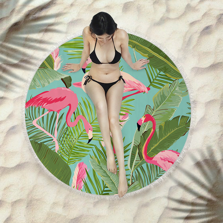 Round Fringed Beach Towel