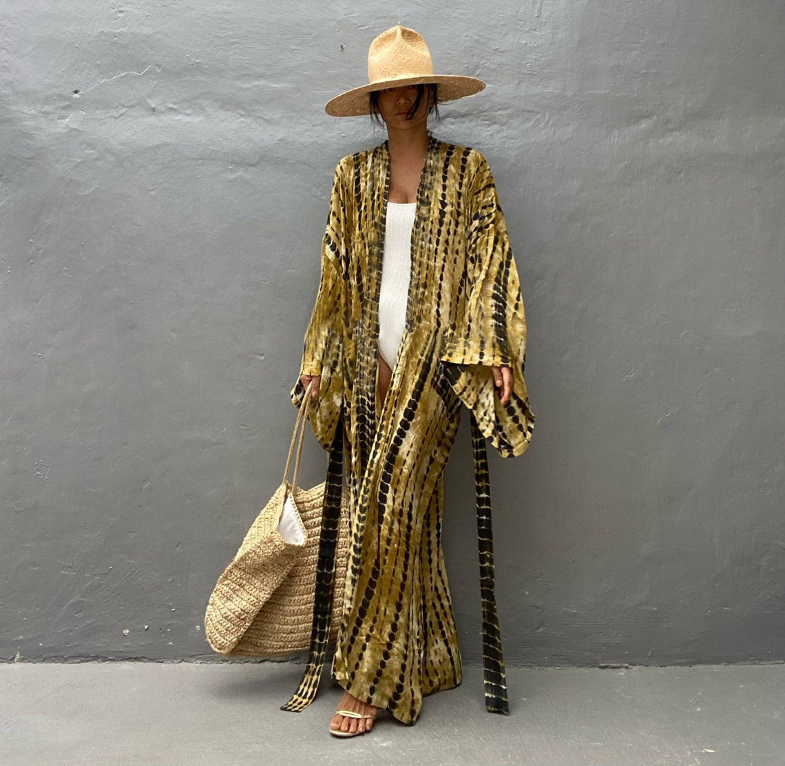 Full Length Printed Beach Robe