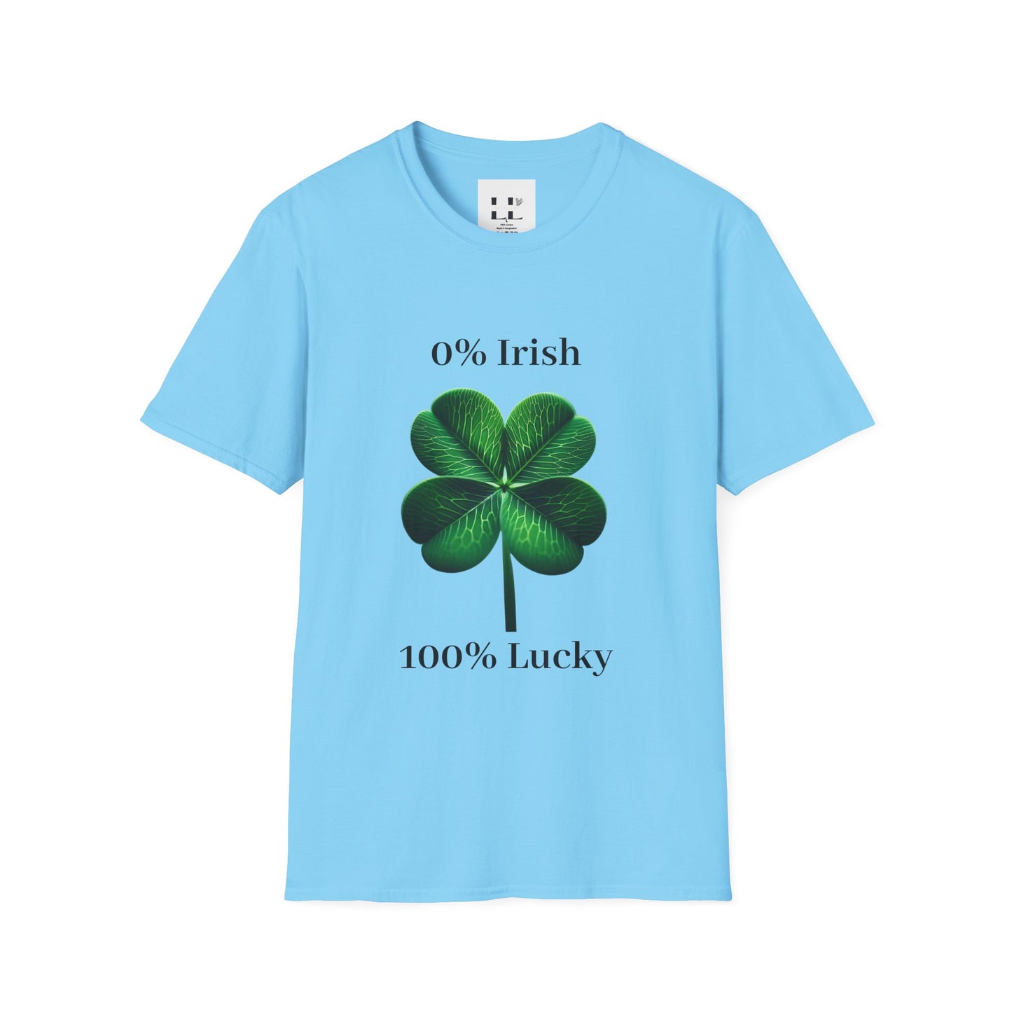 Unisex Softstyle T-Shirt: 0% Irish 100% Lucky Graphic Tee