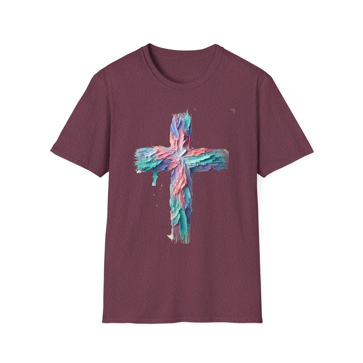 Vibrant Pastel Cross T-Shirt - Perfect for Spring and Summer Celebrations & Gift