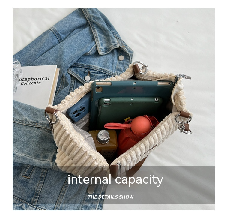 Large Capacity Corduroy Shoulder Bag