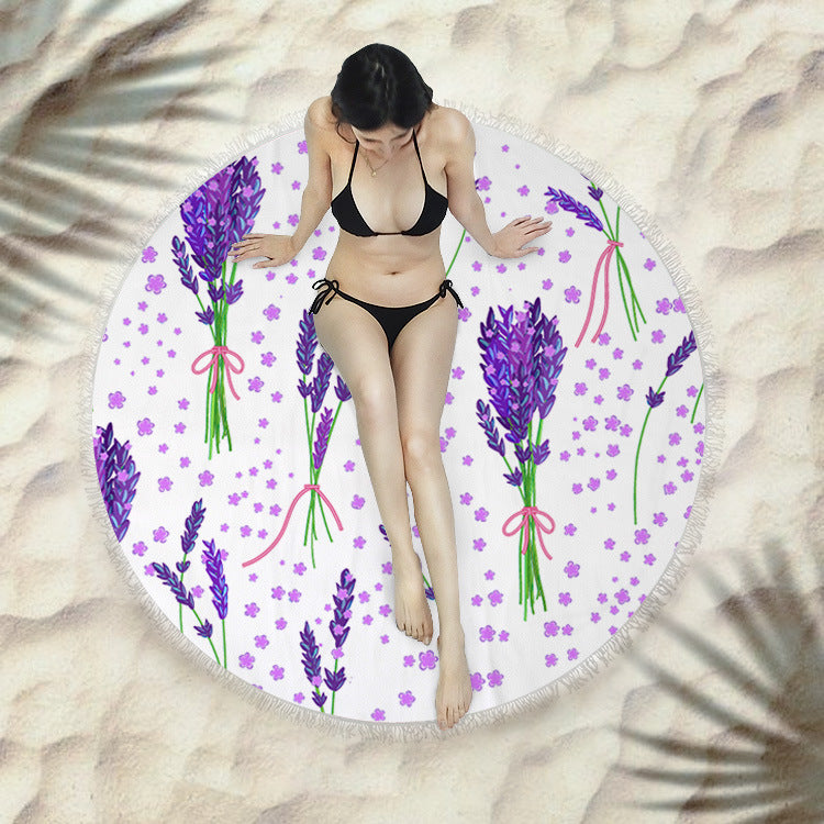 Round Fringed Beach Towel