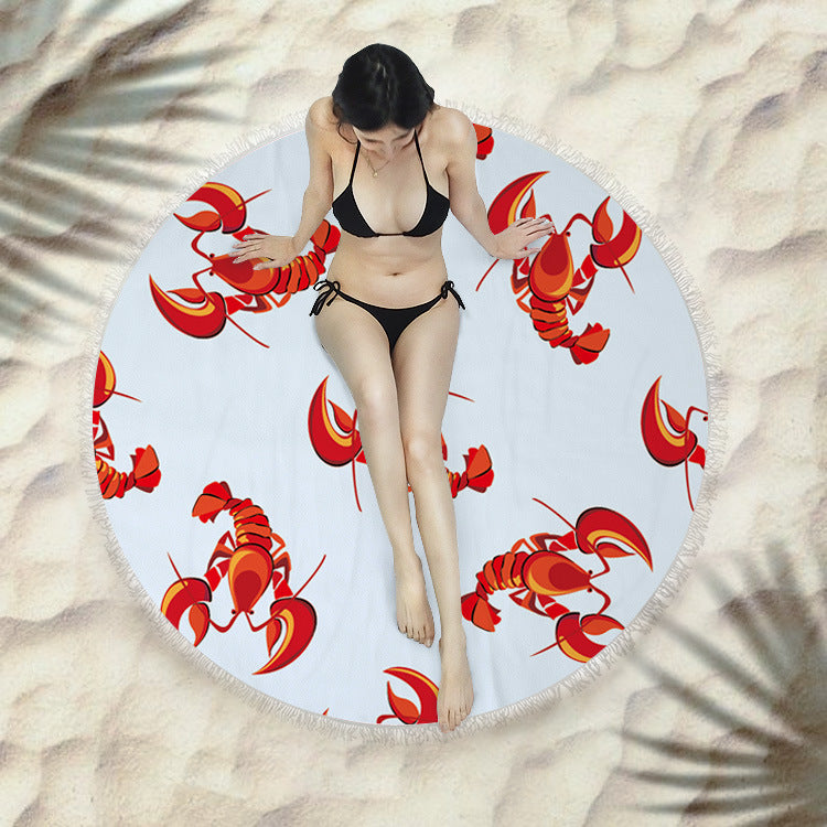 Round Fringed Beach Towel