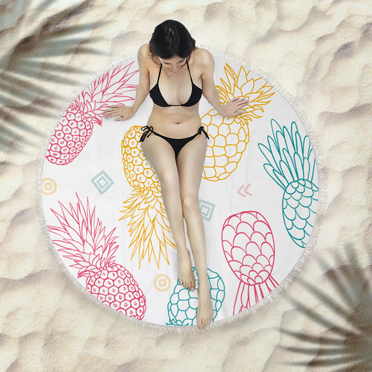 Round Fringed Beach Towel