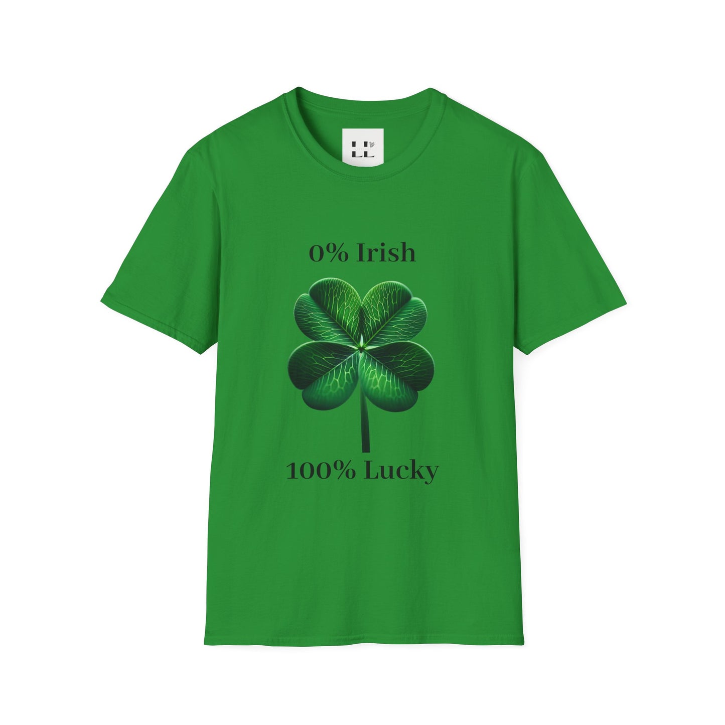 Unisex Softstyle T-Shirt: 0% Irish 100% Lucky Graphic Tee