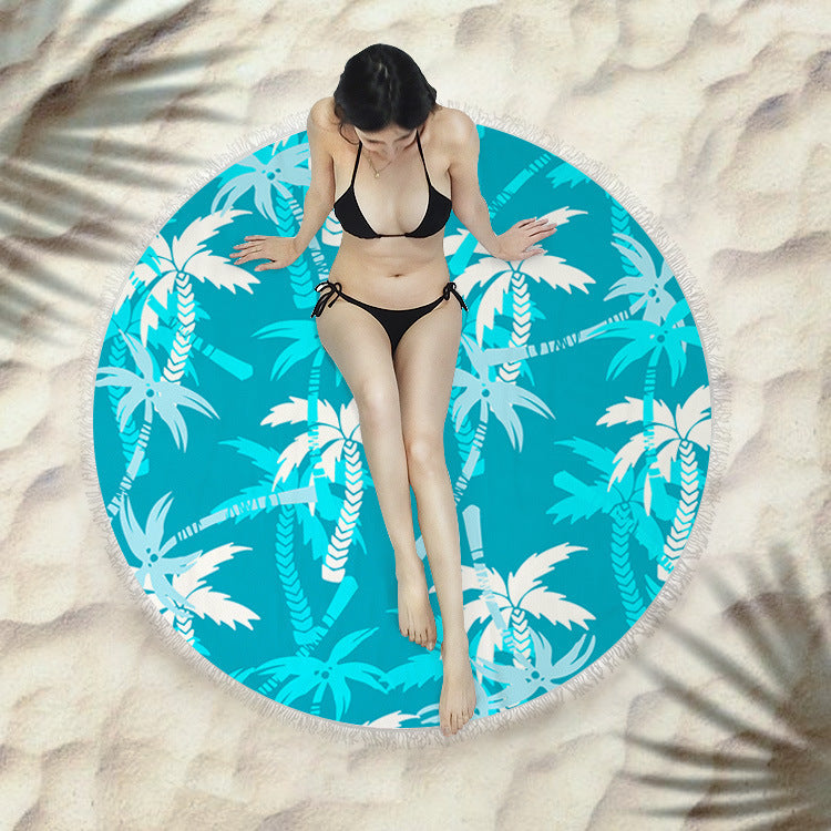 Round Fringed Beach Towel