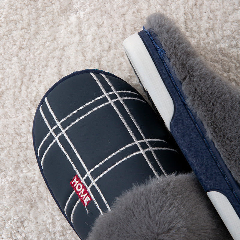#44 - Men's Winter Slugged Bottom Plush Slippers