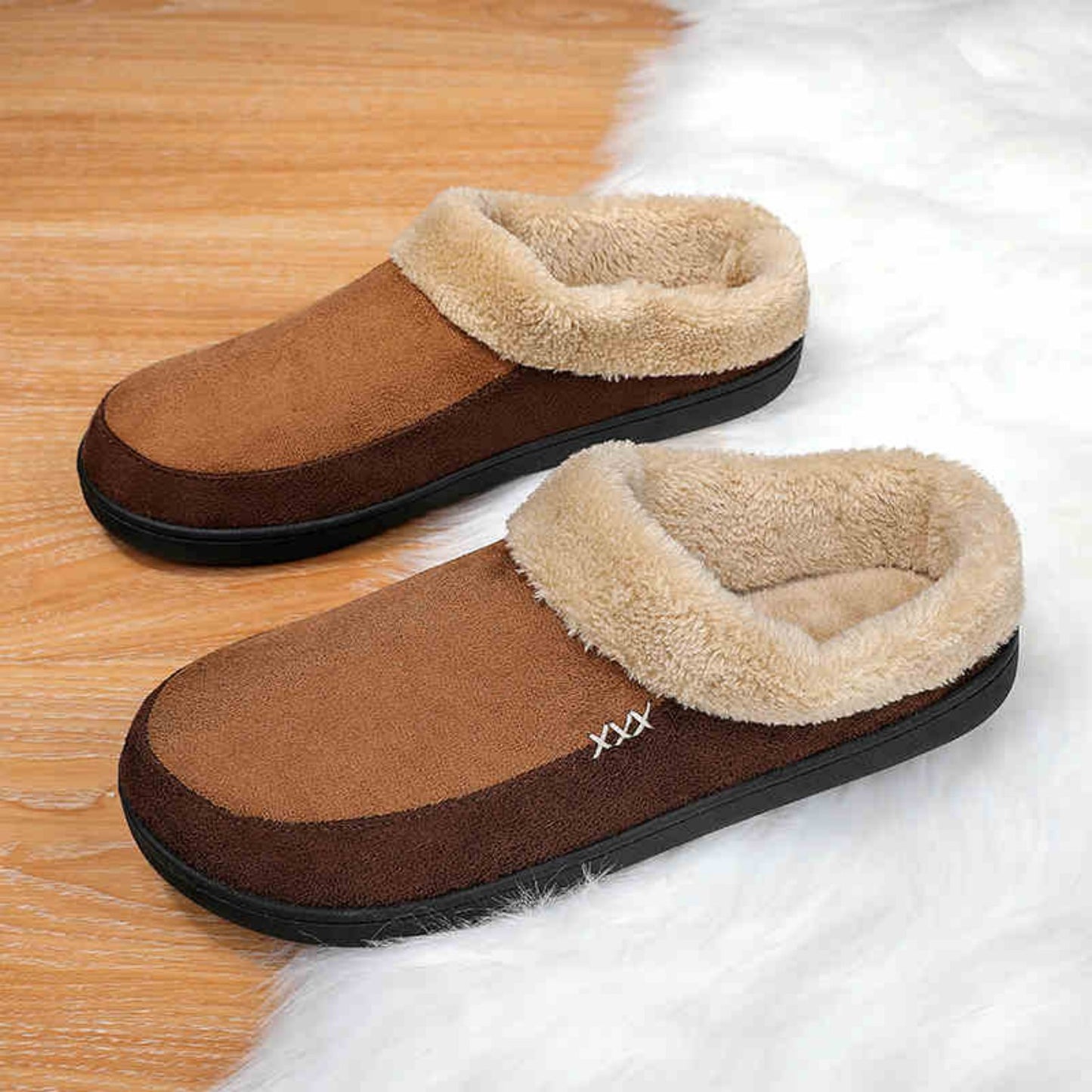 #9 - Men's Plus Size Suede/Cotton Slippers