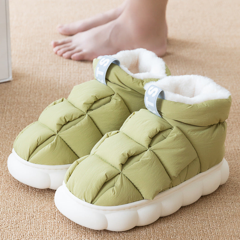 #39 - New Winter Couple Checkered Cotton Slippers