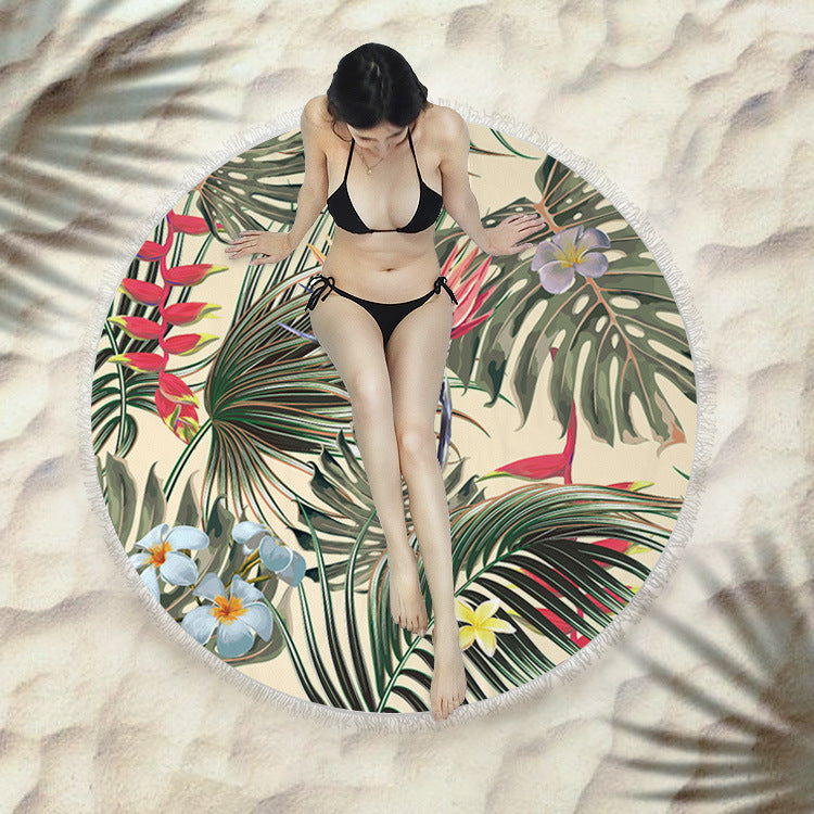 Round Fringed Beach Towel