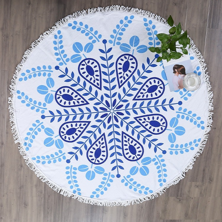 Round Fringed Beach Towel