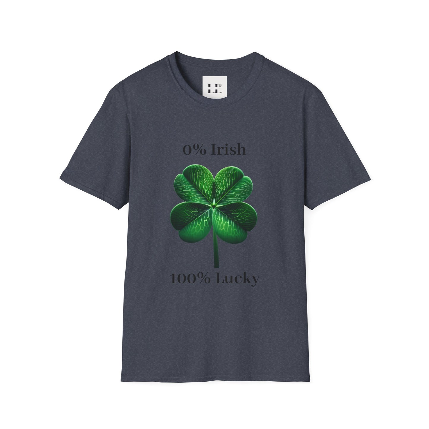 Unisex Softstyle T-Shirt: 0% Irish 100% Lucky Graphic Tee