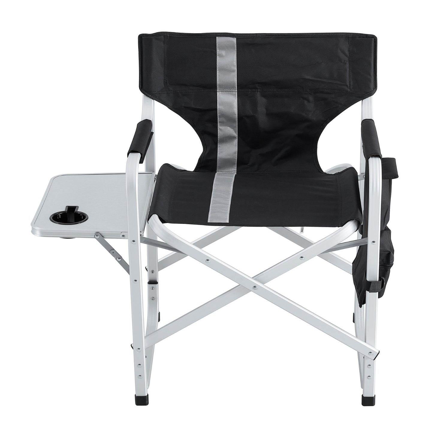 Lightweight Padded Folding Chair with Side Table and Storage Pockets