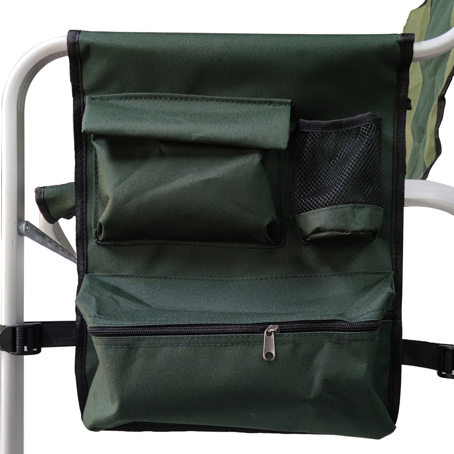 Lightweight Padded Folding Chair with Side Table & Storage