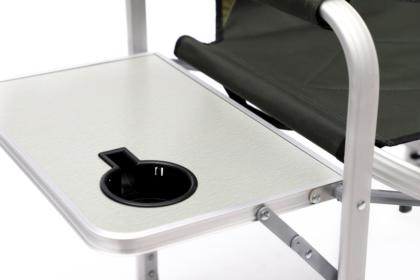 Lightweight Padded Folding Chair with Side Table & Storage