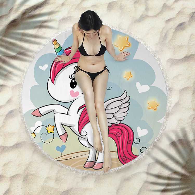 Round Fringed Beach Towel